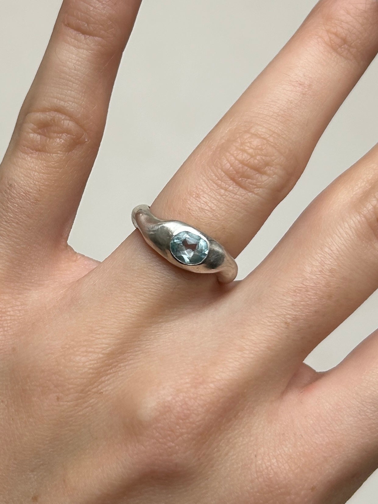 Sky Blue Topaz Ripple Ring