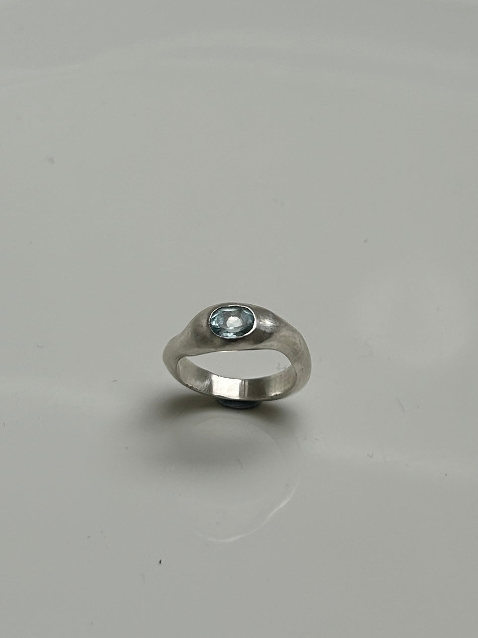 Sky Blue Topaz Ripple Ring