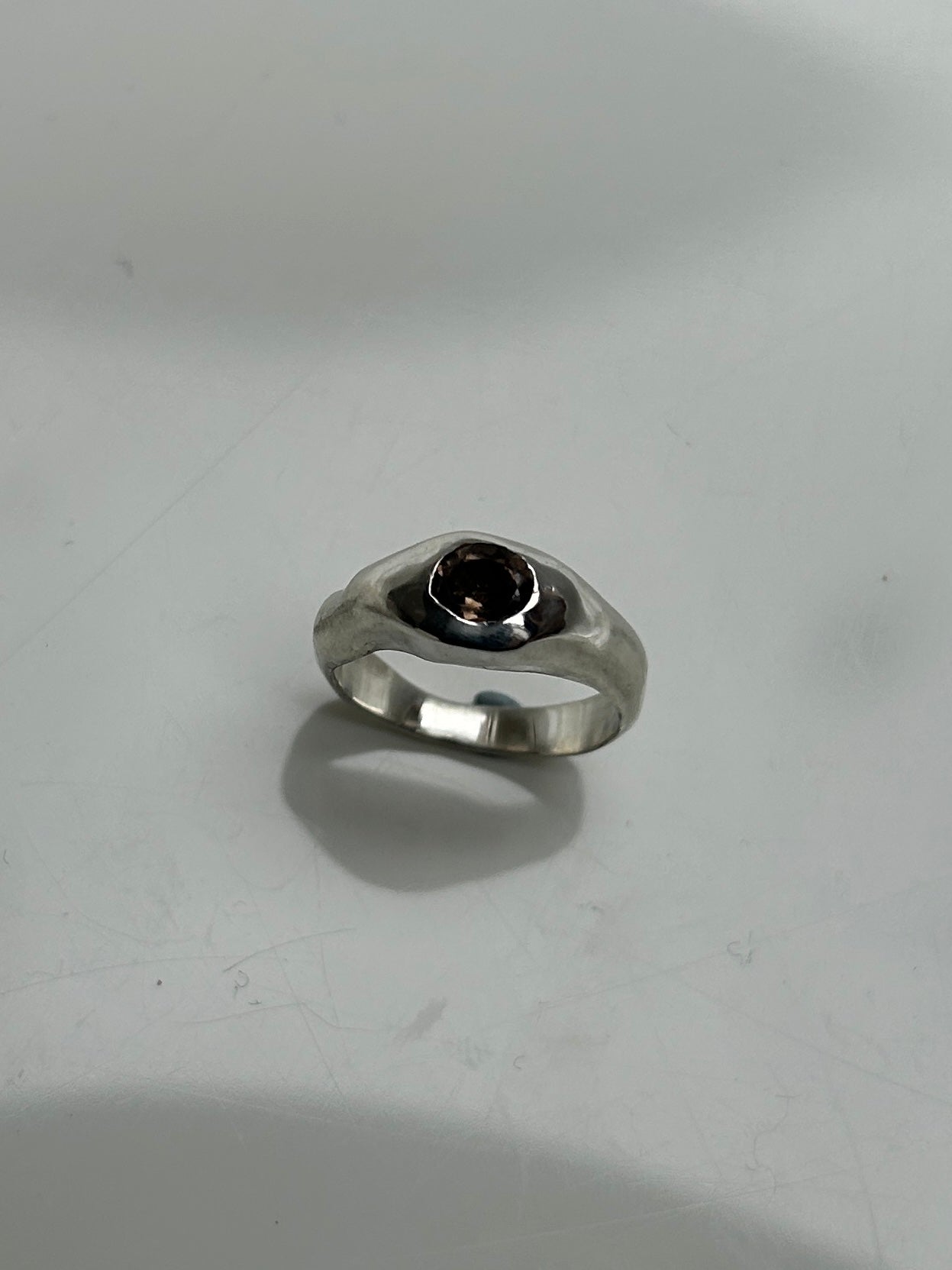 Smoky Quartz Ripple Ring