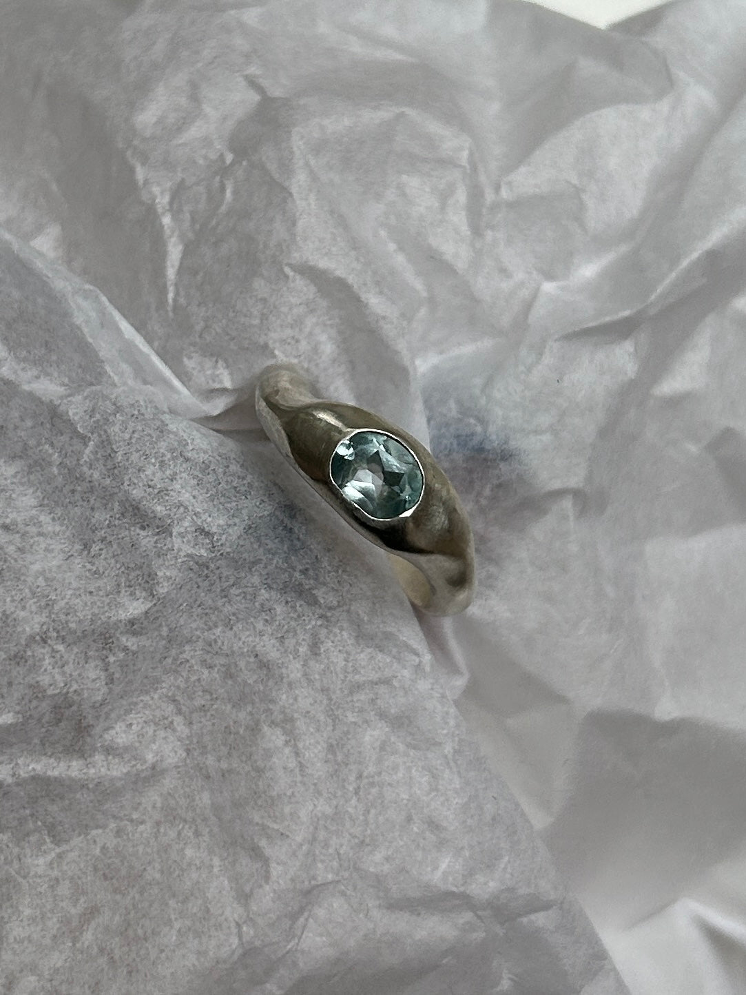 Sky Blue Topaz Ripple Ring