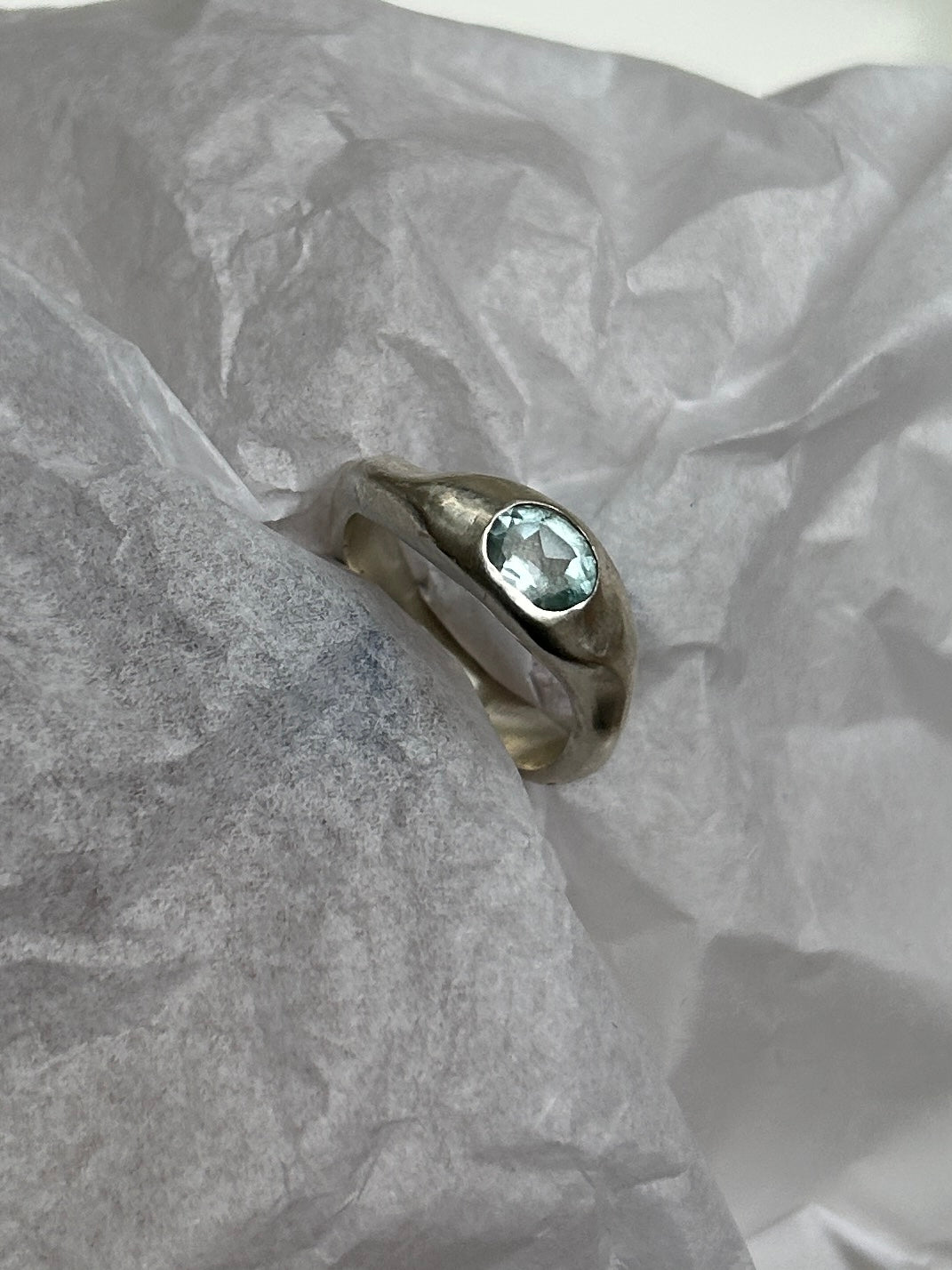 Sky Blue Topaz Ripple Ring
