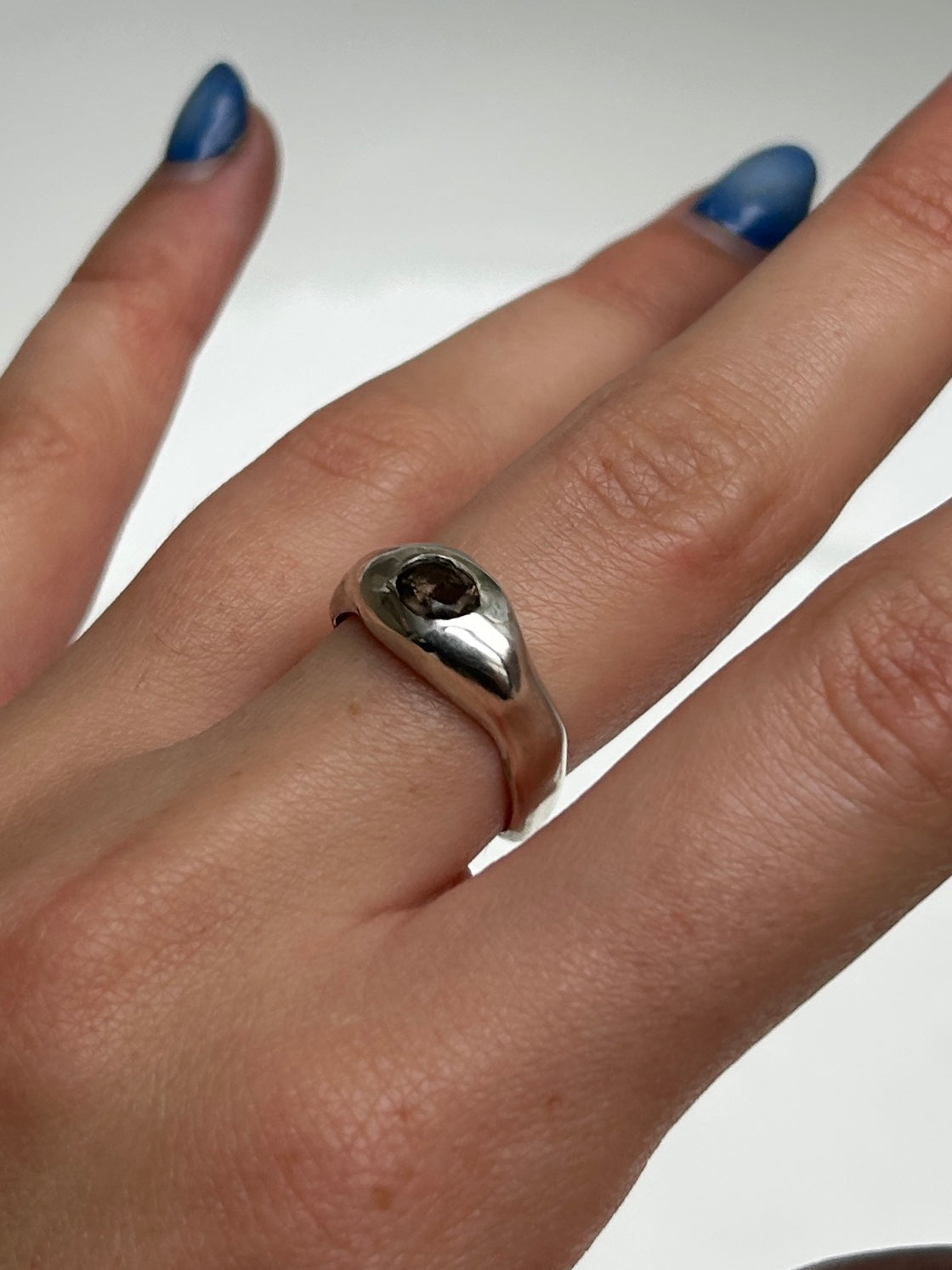 Smoky Quartz Ripple Ring