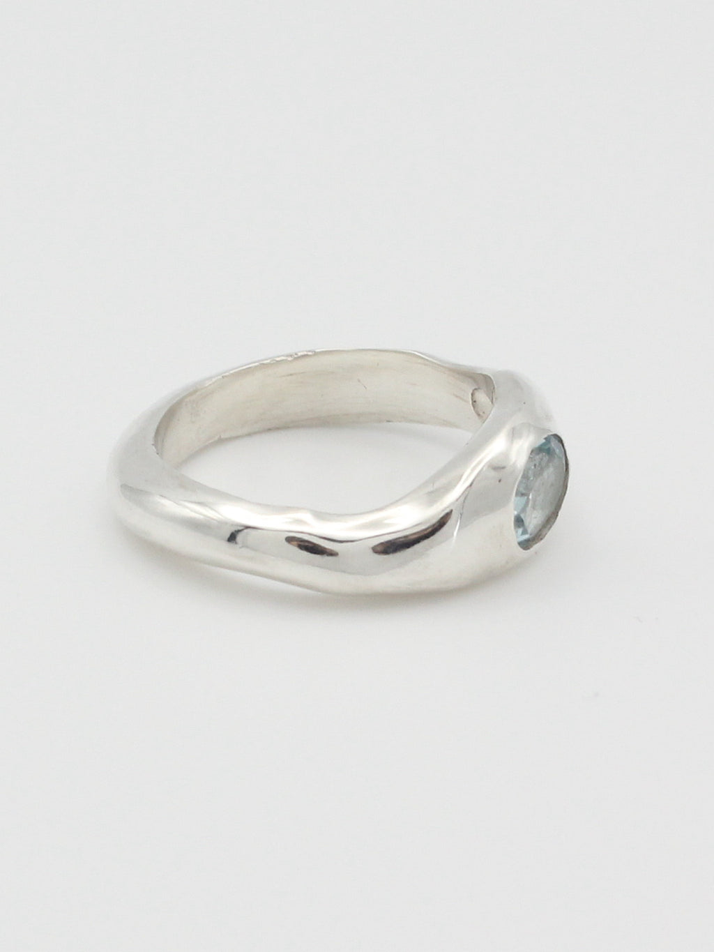 Sky Blue Topaz Ripple Ring