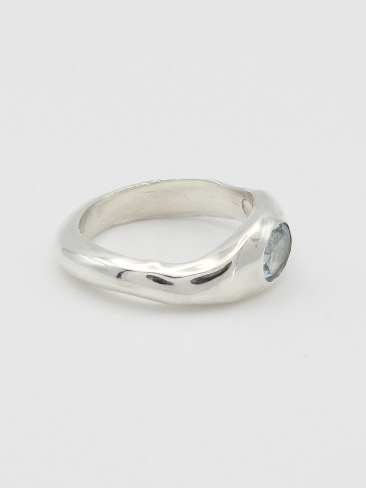 Sky Blue Topaz Ripple Ring